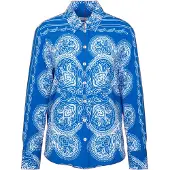 Seidensticker Hemdbluse "Schwarze Rose", Damen, Gr. M (38), blau, 100% Viskose, bedruckt, regular fit, ohne Ausschnitt, Blusen Hemdbluse, 1/1 Kragen Tuchprint