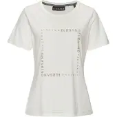 Elbsand T-Shirt "Lora", Damen, Gr. XL (42), beige (creme), Jersey, Obermaterial: 50% Baumwolle, 50% Polyester, unifarben, figurumspielend hüftlang, Rundhals, Shirts T-Shirt, mit Logodruck vorne