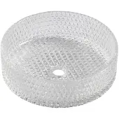 Sapho MARAGUA Glas-Waschbecken mit graviertes zum Aufsetzen Durch. 39,5cm, Klarglas
