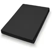PRIMERA Spannbettlaken "Mako-Feinjersey Spannbetttuch", schwarz, L:200cm, Mako-Jersey, Obermaterial: 100% Baumwolle, Bettlaken, Spannbettlaken, Geeignet für Standardmatratzen bis 22 cm, 100% Baumwolle