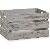 Zeller Holzkiste PRESENT "Vintage", grau, B:35cm H:20cm T:25cm, Paulownie, Aufbewahrungsboxen, Holzkiste, Tiefe: ca. 25 cm, Breite: ca. 35 cm