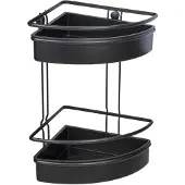 Wenko Badregal "Molinella", schwarz, B:30cm H:21,5cm T:35cm, Edelstahl, Kunststoff, Regale, Badregal, Eckregal, 2 Etagen