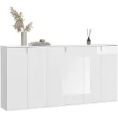 Ebuy24 .home Garderobenkombination Projekt X weiß Nachbildung 183x99x34 cm
