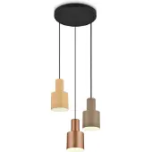 TRIO Hängeleuchte Agudo, multicolor, 3-flammig, Rondell