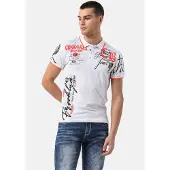Cipo & Baxx Poloshirt mit markantem Print