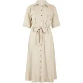 Apricot Hemdblusenkleid "Leinen-Hemdblusenkleid", Damen, Gr. XS (34), N-Gr, weiß (stein), Obermaterial: 78% Viskose CV. 22% Leinen LI., unifarben, Kleider Hemdblusenkleid, mit Brusttaschen