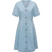 Ragwear Sommerkleid "Sommerkleid Kveeda Denim", Damen, Gr. XS, N-Gr, blau (light blau denim), Obermaterial: 60% Baumwolle CO. 40% Viskose CV., Kleider Sommerkleid