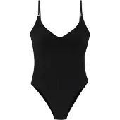 Elbsand Badeanzug , Damen, Gr. 36, Cup C/D, schwarz, Recycling-Polyamid, strukturiert, unifarben, Badeanzüge Badeanzug, aus trendiger Rippware