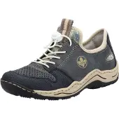 Rieker Damen Halbschuhe L0538-14 blau Gr. 37