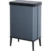 Curver VERTO Bin HIGH Flat-Pack Abfalleimer, 54 Liter, Leichter und einfach zu transportierender Mülleimer aus 70 % recyceltem Material, Farbe: Perlblau