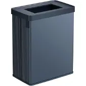 Curver VERTO Bin RECYCLE Flat-Pack Abfalleimer, 54 Liter, Stilvoller Mülleimer aus 70 % Recycling-Material mit ofennem Deckel, Farbe: Perlblau