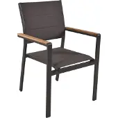 Garden Pleasure Stapelstuhl "DAVINA, 2er Set", braun (braun, grau, grau), B:58cm H:86cm T:57cm, Kunststoff, Massivholz, Stühle, Stapelstuhl, stapelbar