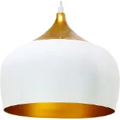 Bamyum Hängelampe | Kreis | Deckenlampe Metall Weiß Pendelleuchte Ø30 cm