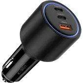 Tech-Protect CC04 3-Port-Autoladegerät PD130W Schwarz