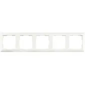 ION Industries J1 Abdeckrahmen 5-fach - Vertikal und horizontal montierbar - Alpinweiß matt - für Schaltermaterial und Steckdosen - Schlichter Wandabschluss - Breite 362 mm