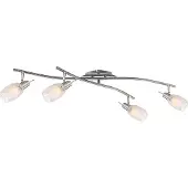 Globo Lighting Strahler Metall verchromt, Nickel matt, Glas opal, satiniert, beweglich, LxBxH: 900x500x210mm, exkl. 4x E14 40W 230V