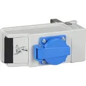 Schneider Electric KBC Abgangsadapter, 16A, m. Sicher., var. Ph.-abgr., Schuko DIN, L+N+PE KBC16DCP2