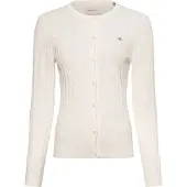 Gant für Damen. 4800103 Off-white Strickjacke in Ecru (S), Weiß, Lässig, Baumwolle