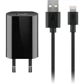 Goobay Lightning Ladeset (5 W), Netzteil mit Ligtning kabel, 1 m, weiß, Drinnen, AC, 5 V, 1 m, Weiß