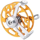 König Design Angelrolle Eisfischen Fliegenrolle Spinning 65 mm Aluminium Gold