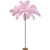 Kare Feather Palm Stehleuchte mit Federn, pink