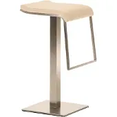 CLP Edelstahl Barhocker Lameng Stoff I Sitzhöhe: 78 CM I Barstuhl Mit Bodenplatte Und Fußablage I In Vielen Farben, Farbe: creme
