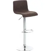 CLP Barhocker Hover Stoff Mit Metall-Gestell I Barstuhl Mit Lehne Und Fußstütze I Höhenverstellbar Und Drehbar, Farbe: braun, Gestellmaterial: Metall in Chromoptik