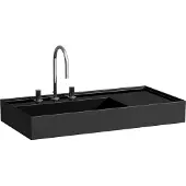 Laufen Kartell Waschtisch, Ablage rechts, 1 Hahnloch, ohne Überlauf, 900x460mm, H8103380201111, Farbe: Schwarz glänzend