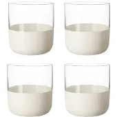 Villeroy & Boch Schnapsglas "Shotgläser Manufacture Rock 80 ml 4er Set weiß-transparent", bunt (weiß, transparent), Glas, Trinkgefäße, Schnapsglas