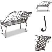 vidaXL Garten-Chaiselongue 128 cm Stahl Antik Braun - Gartenbänke