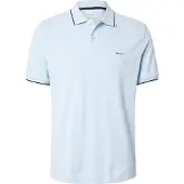 Gant Herren Poloshirt hellblau mit Polokragen, Knopfleiste und Logostick