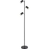 Globo Lighting Stehleuchte Metall schwarz matt, Metall schwarz matt, Fußtrittschalter im Kabel, LxBxH: 250x230x1540mm, Kabellänge 1800mm, exkl. 3x GU10 LED 5W 230V