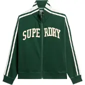 Superdry für Damen. W2012163A Sweatshirt Athletic Applq Lose Zip Track grün (XS), Lässig, Baumwolle