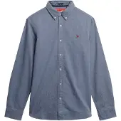 Superdry für Herren. M4011037A Camia Classic Oxford blau (L), Lässig, Baumwolle, Klassisch, Langarm