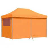 The Living Store Partyzelt Faltbar Pop-Up mit 4 Seitenteilen Orange