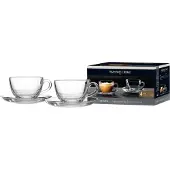 Ritzenhoff & Breker Tasse "Cappuccino-Set Barista 220 ml 2er Set transparent", bunt (transparent), B:14,5cm H:10cm, Glas, Trinkgefäße, Tasse, Spülmaschinenfest