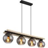 Globo Design-Hängelampe Conni Holz 4-flammig