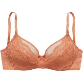 s.Oliver Bügel-BH "Livie", Damen, Gr. 70, Cup D, braun (caramel), Spitze, Obermaterial: 85% Polyamid, 15% Elasthan, BHs Bügel-BH, aus zarter Jacquardspitze und feinem Mesh, sexy Dessous