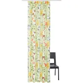 Otto Home Gardine "Waldtiere" Gr. 1, grün, B:135cm H:145cm, Baumwolle, Recyceltes Material, Gardinen, Gardine, Kindergardine, einseitig bedruckt, halbtransparent