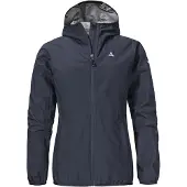 Schöffel Regenjacke SCHÖFFEL "Jacket Style Migandi WMS", Damen, Gr. 38, blau (navy blazer), Taft, Obermaterial: 100% Polyester, hoch geschlossener Ausschnitt, eingesetzt eingefasste Kante, Jacken Regenjacke