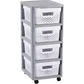 Curver Durchbrochenes Regal Infinity 4x11 L grau-weiß