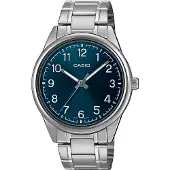 Casio MTP-V005D-2B4, Edelstahl, Mineral, SR626SW, 3 Jahr(e), 47 mm, 40 mm