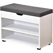 Kesper Schuhschrank "Schuhschrank mit Sitzkissen, FSC", weiß, B:60cm H:45cm T:30cm, FSC-zertifizierter Holzwerkstoff, Schränke, Schuhschrank, mit Klappe / zusätzliches Stauraumfach