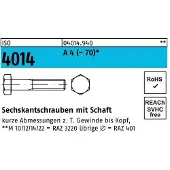Industrial Quality Supplies ISO 4014 - Edelstahl A4-70 - M 10x45 - Sechskantschrauben mit Schaft
