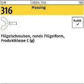 Reyher DIN 316 - Messing - M 8x12 - Flügelschrauben deutsche Form