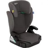 Graco Junior Maxi i-Size R129 Kindersitz, ca. 3,5 bis 12 Jahre (100 bis 150 cm), Kindersitzerhöhung, Armlehnen und Kopfstütze höhenverstellbar, leicht, mit Getränkehalter, grau, Iron