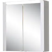 Jokey Spiegelschrank "Tromsö", weiß (weiß, alufarben), B:63cm H:68,5cm T:17cm, MDF, Schränke, Spiegelschrank, 63 x 68,5 x 17 cm