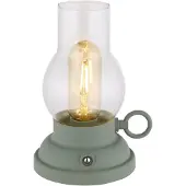 Globo LIGHTING LED Tischleuchte "PETRO", grün (grün matt), 1, 1 Stk., Leuchten, Akkutischleuchte, mobile Leuchte, Petroleumlampen-Design, LED Tischleuchte