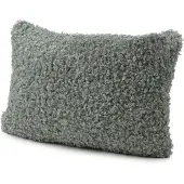Gozze Dekokissen GÖZZE "Curly Kissen Rolf", grau (graugrün, unifarben), B:30cm H:10cm L:50cm, Polyester, Dekokissen_Sitzkissen_Kissenhüllen, Dekokissen