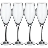 Villeroy & Boch Champagnerglas "Champagnergläser La Divina 260 ml 4er Set transparent", bunt (transparent), Glas, Trinkgefäße, Champagnerglas